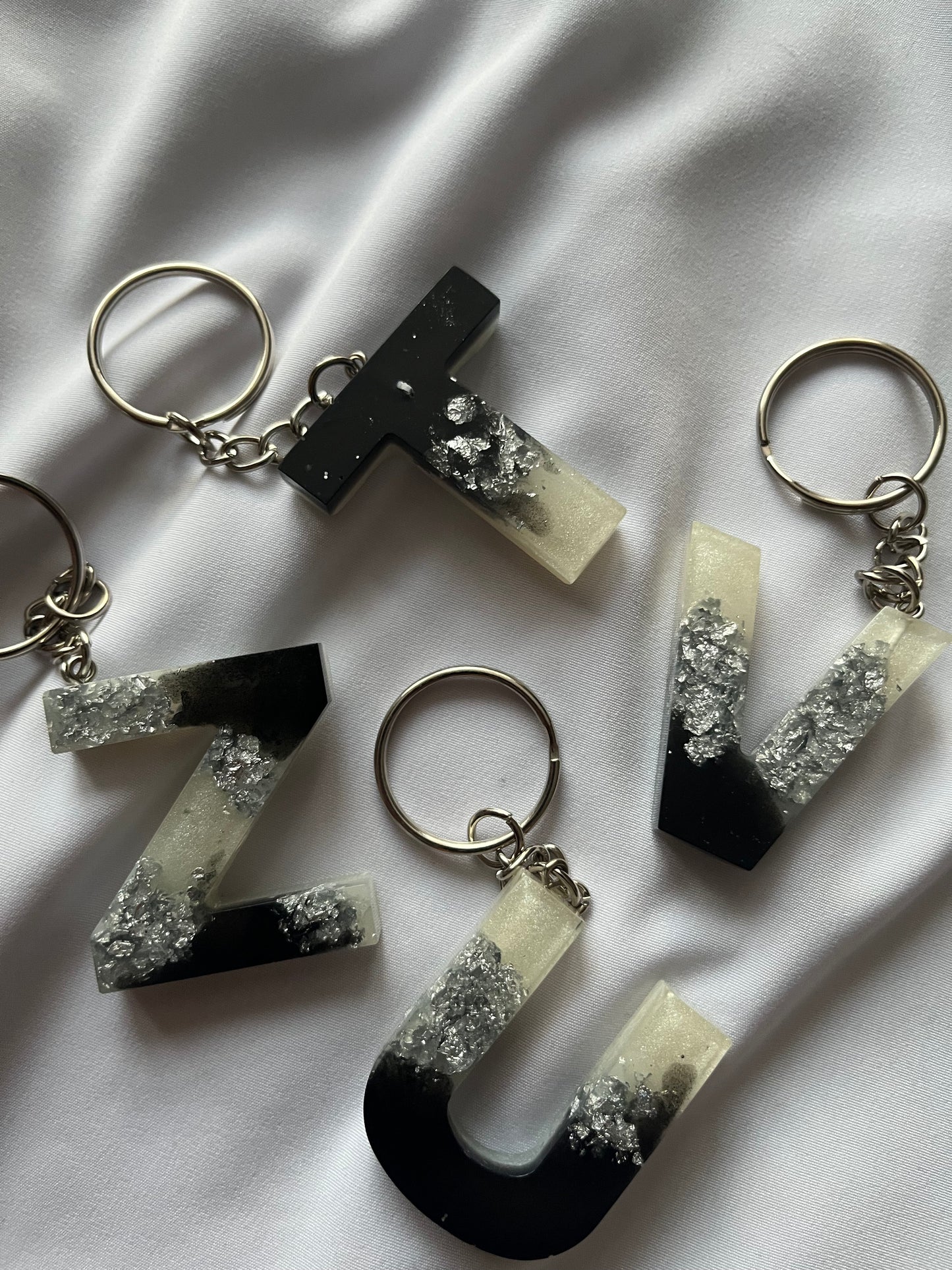 Black and white keyrings