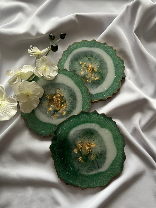 Green and Gold coasters