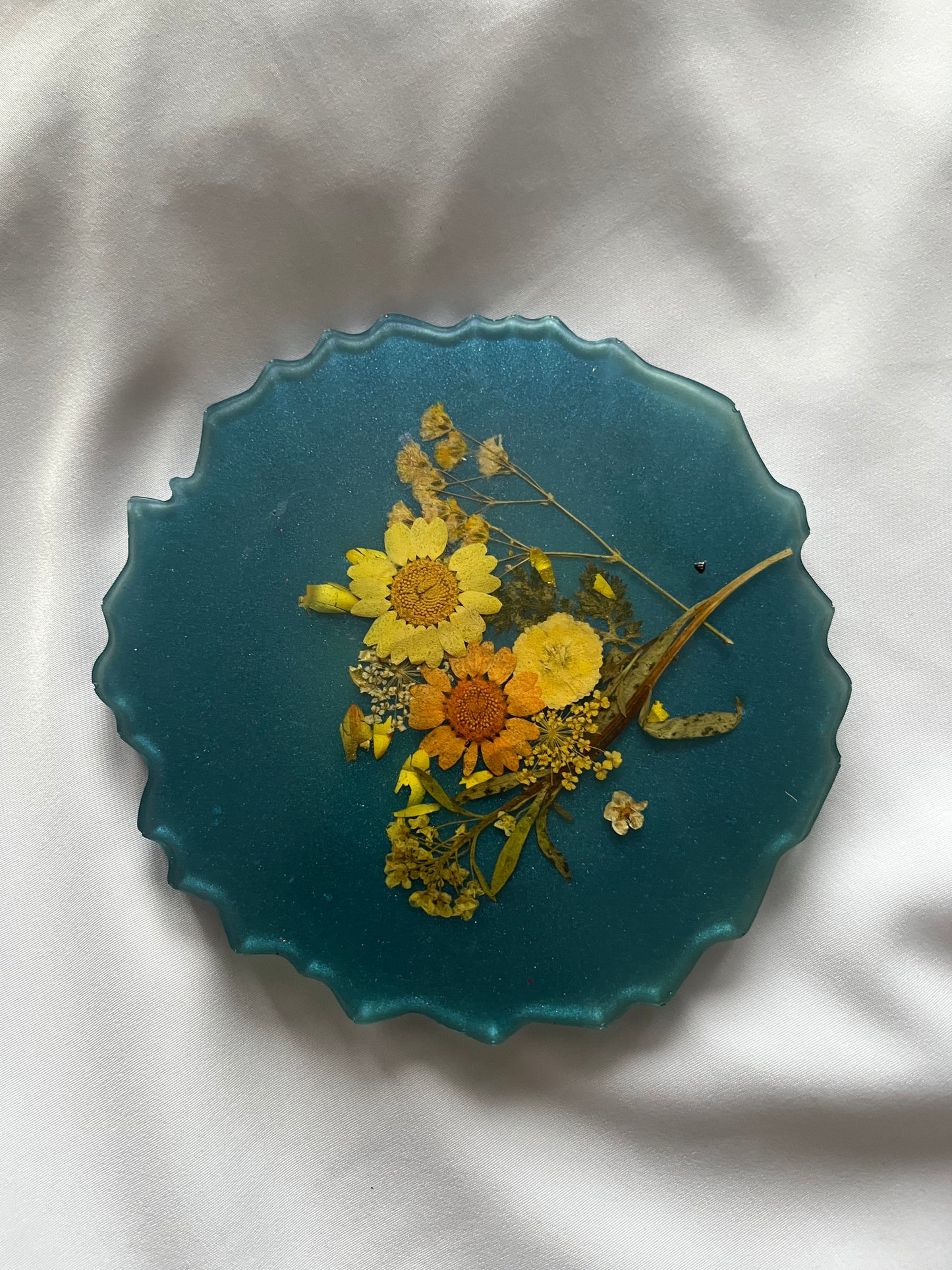 Ocean Blue Sunflower Infused Coaster
