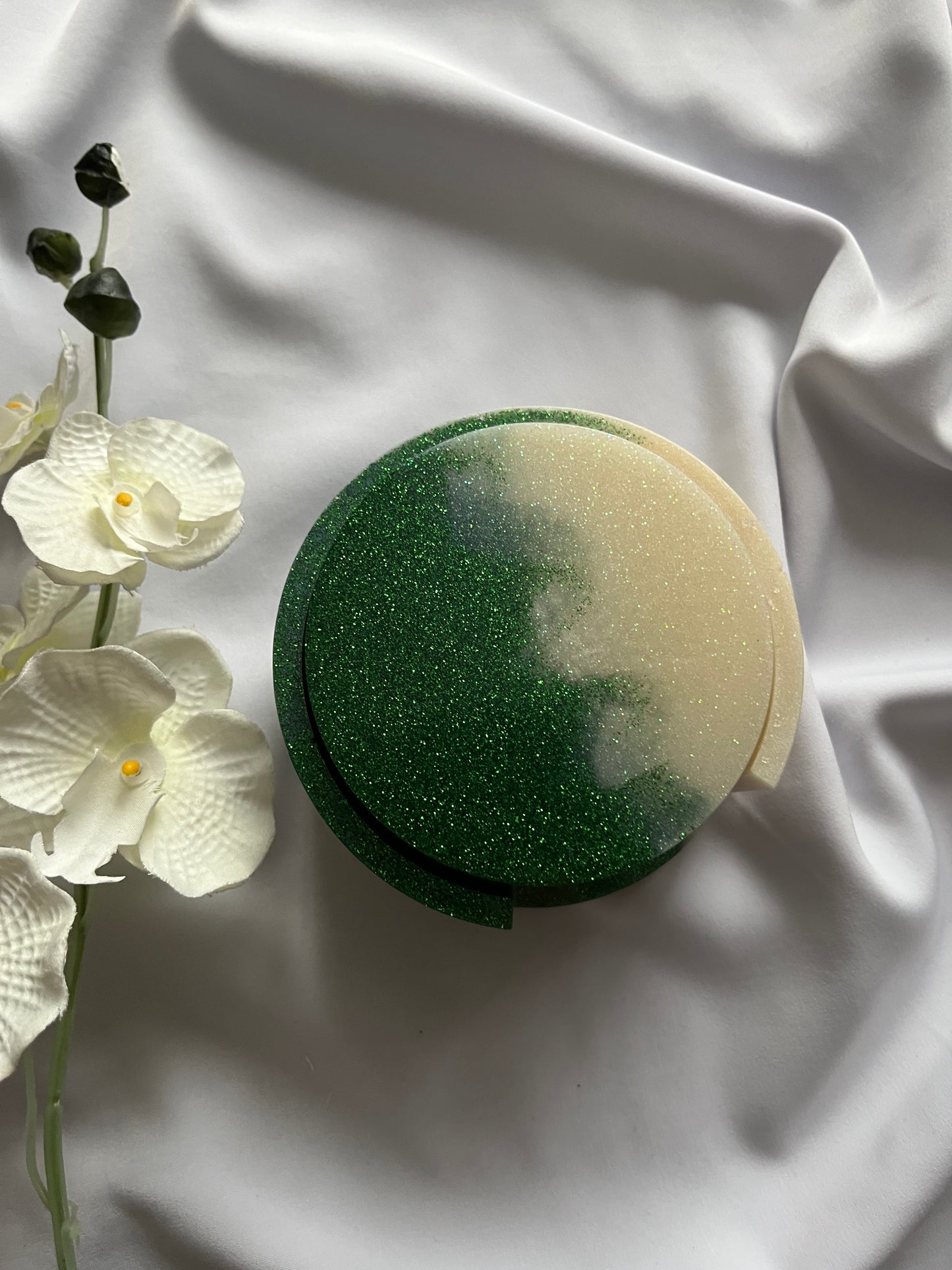 Forest Green and Cream Coasters