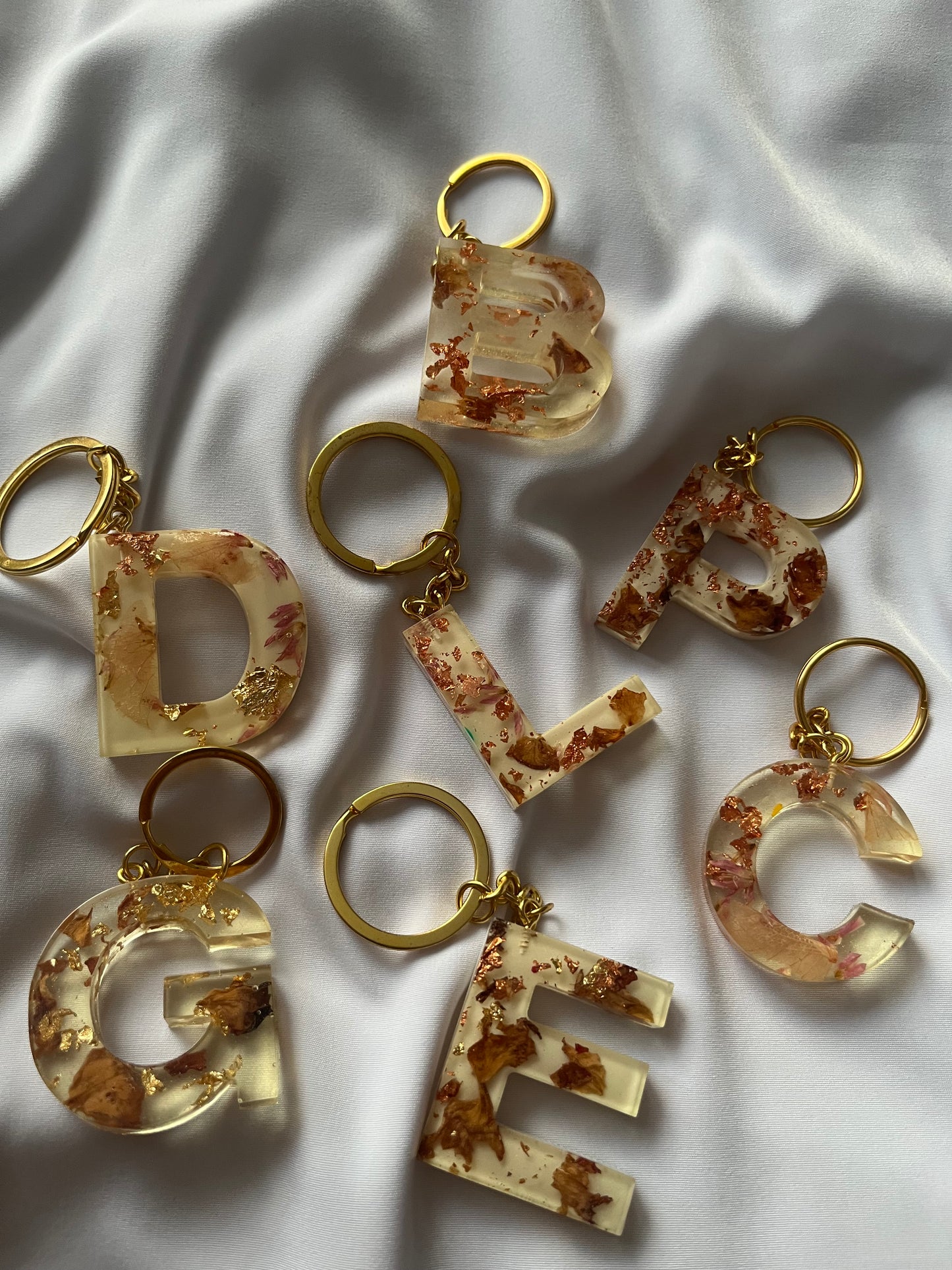 Floral Letter Keyrings