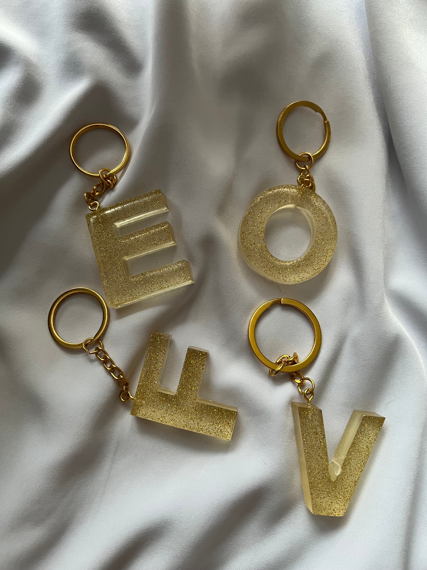 Glitter Letter Keyrings