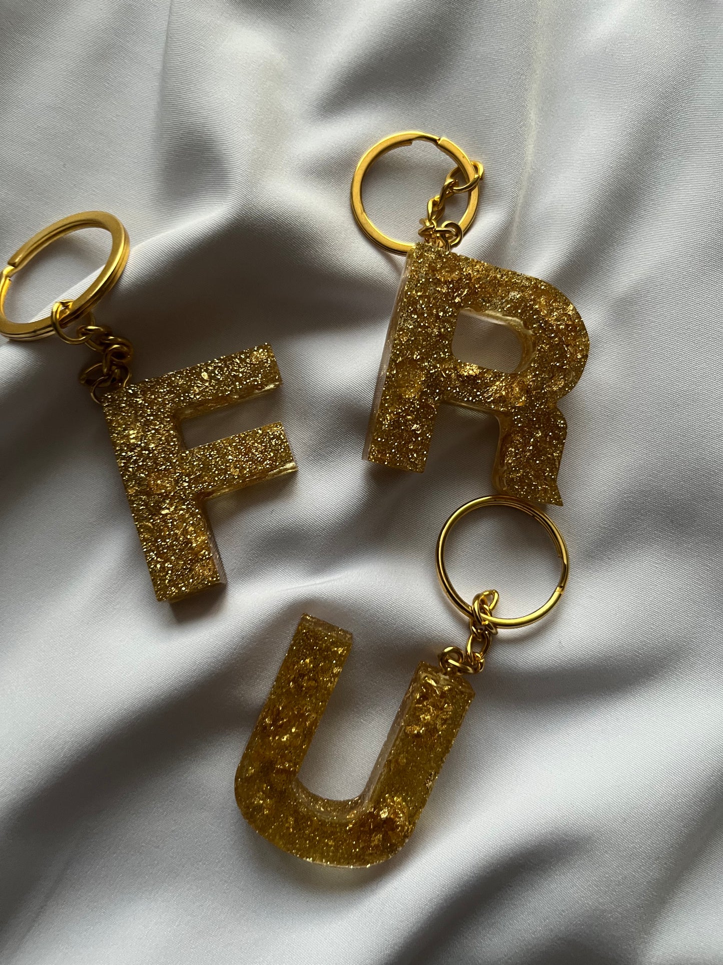 Glitter Letter Keyrings