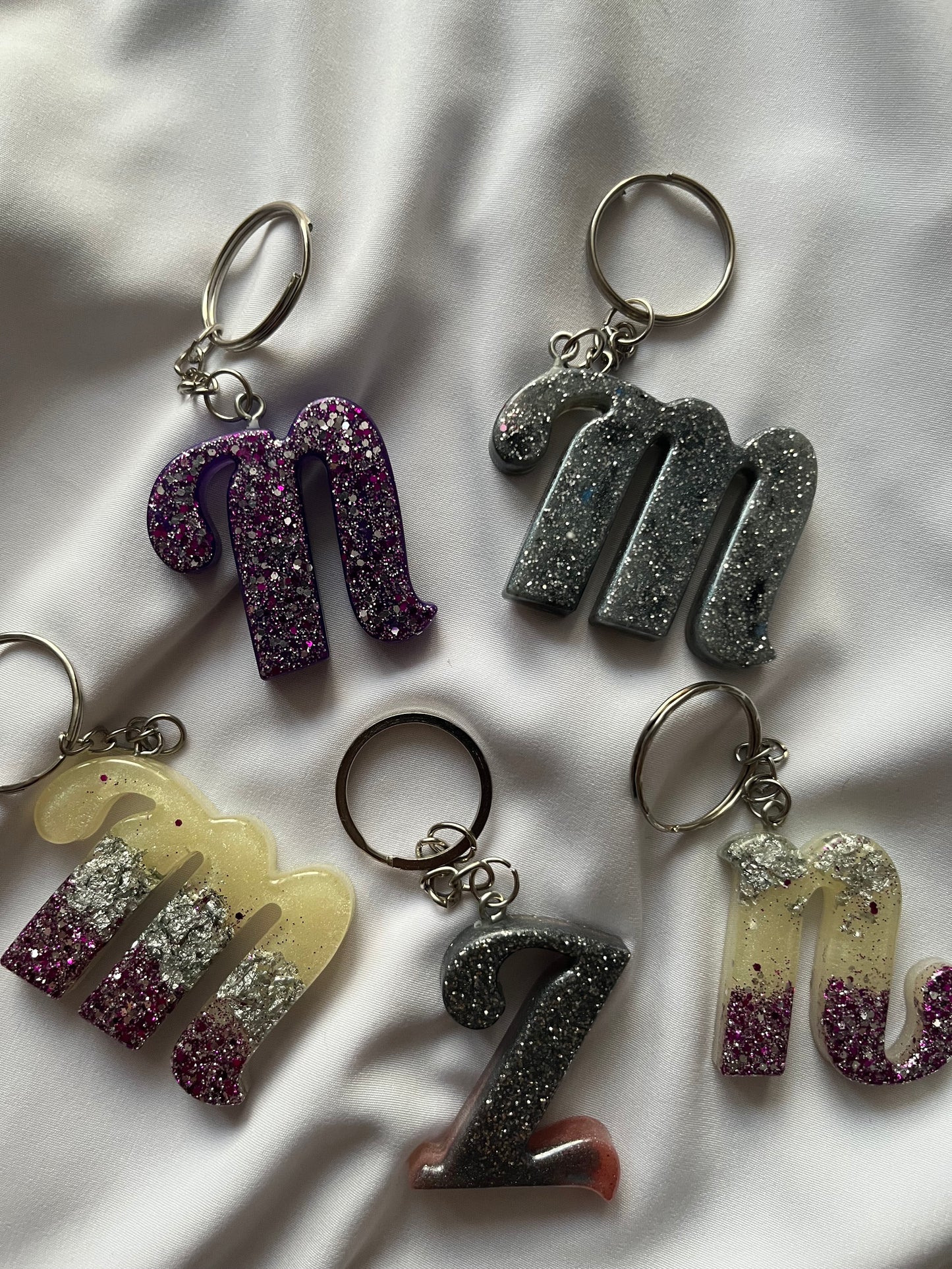 cursive Letter keyrings