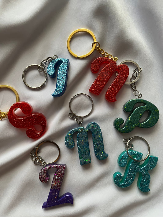 cursive Letter keyrings