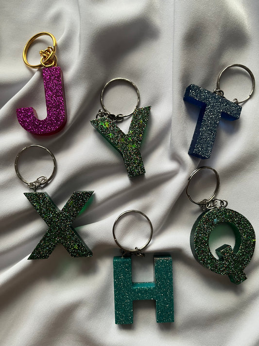 Glitter Letter Keyrings