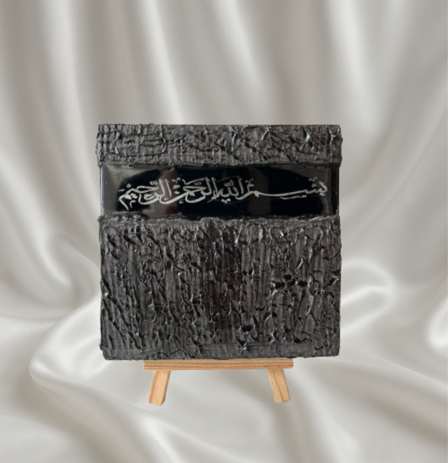 Black Textured Arabic Resin Canvas