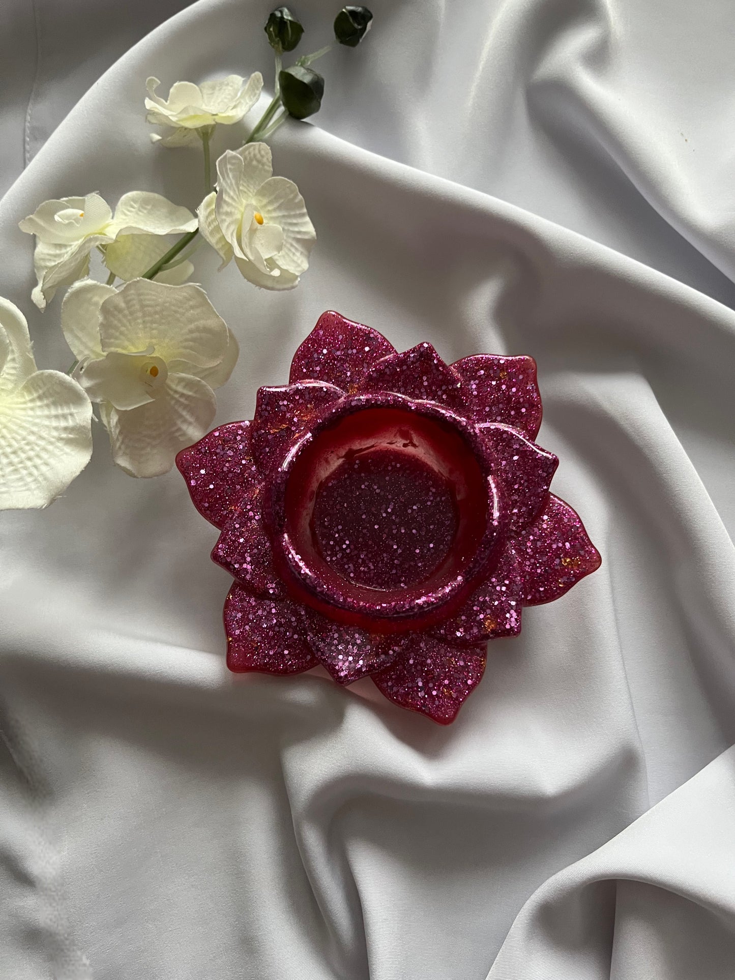 Rose Stardust Lotus Candle Holder