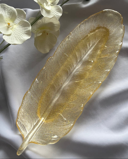 Golden Aura Feather Tray