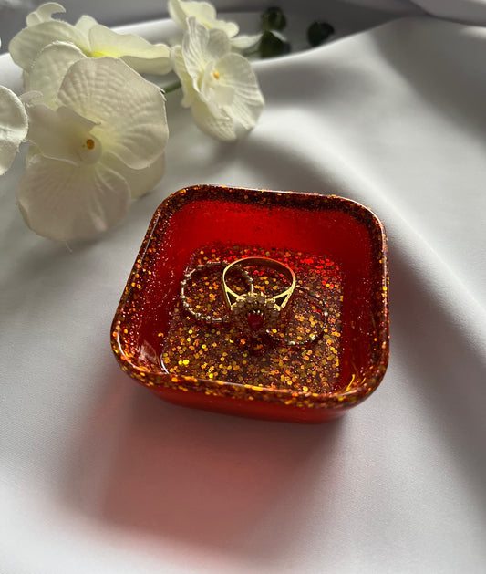Red Glitter Trinket Dish