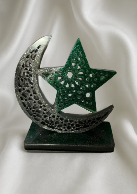 Moon and mosque Ramadhan decoration- Black and Green