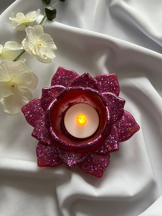 Rose Stardust Lotus Candle Holder