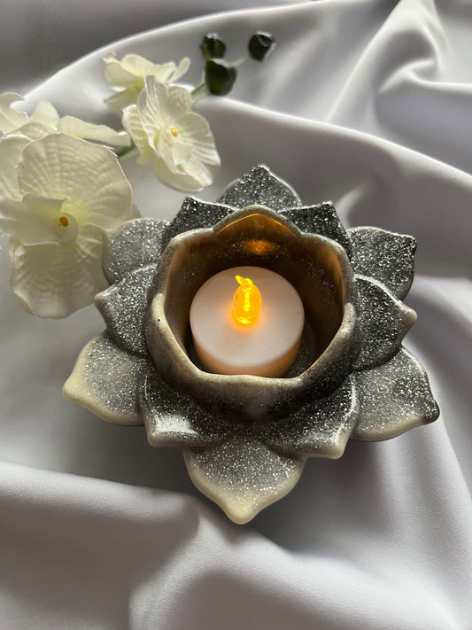 Charcoal Lotus Candle Holder