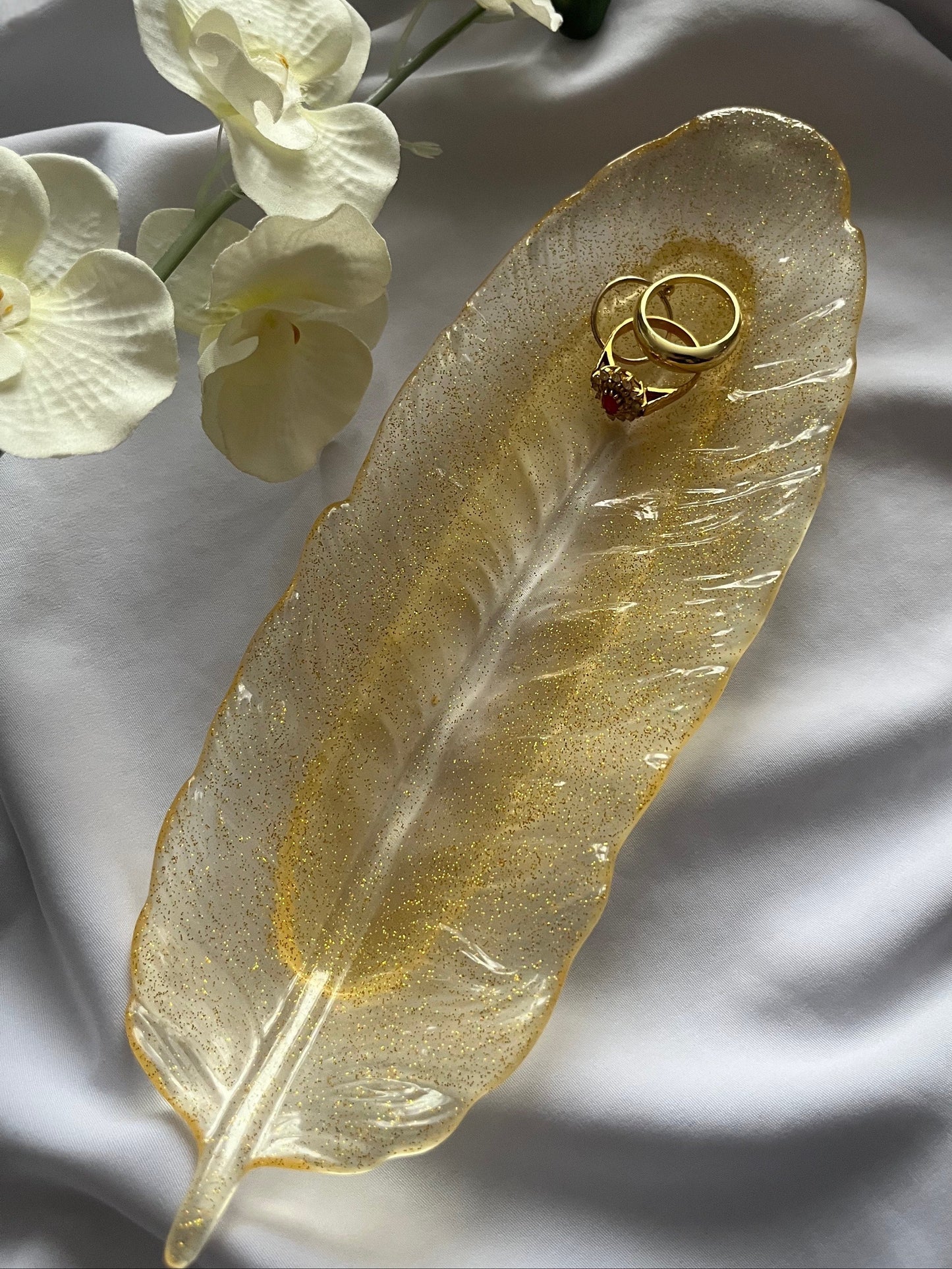 Golden Aura Feather Tray