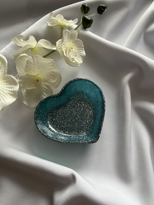 Blue Serenity Heart Trinket Dish