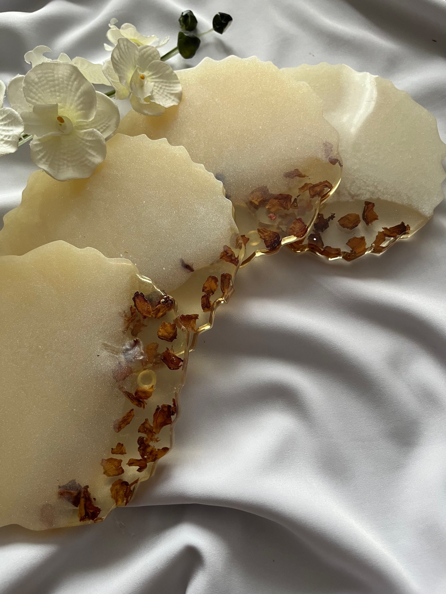 Cream Petal infused Coasters