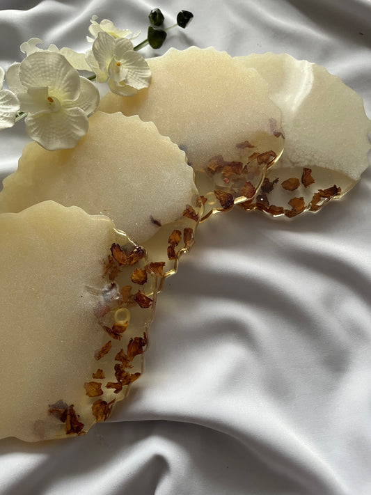 Cream Petal infused Coasters