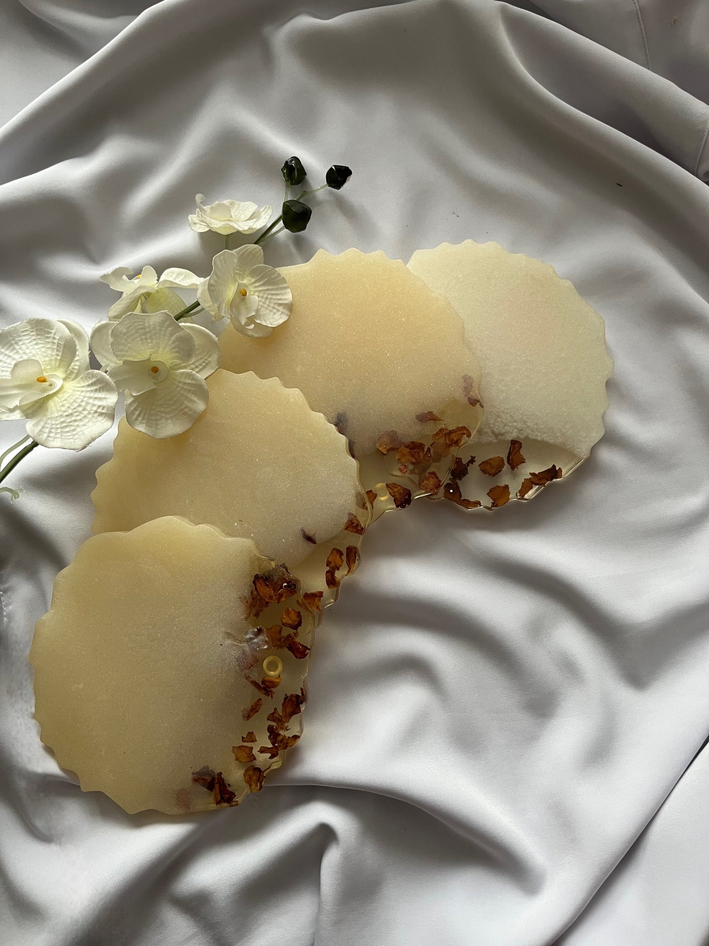 Cream Petal infused Coasters