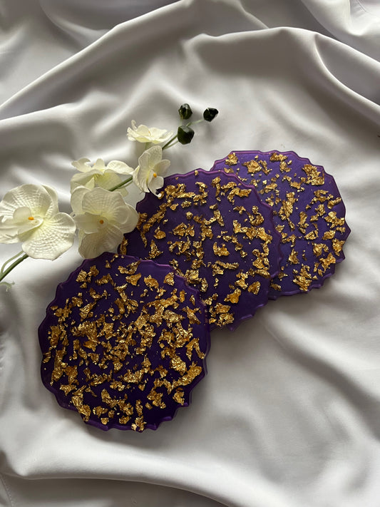 Purple Luxe Gold Coaster
